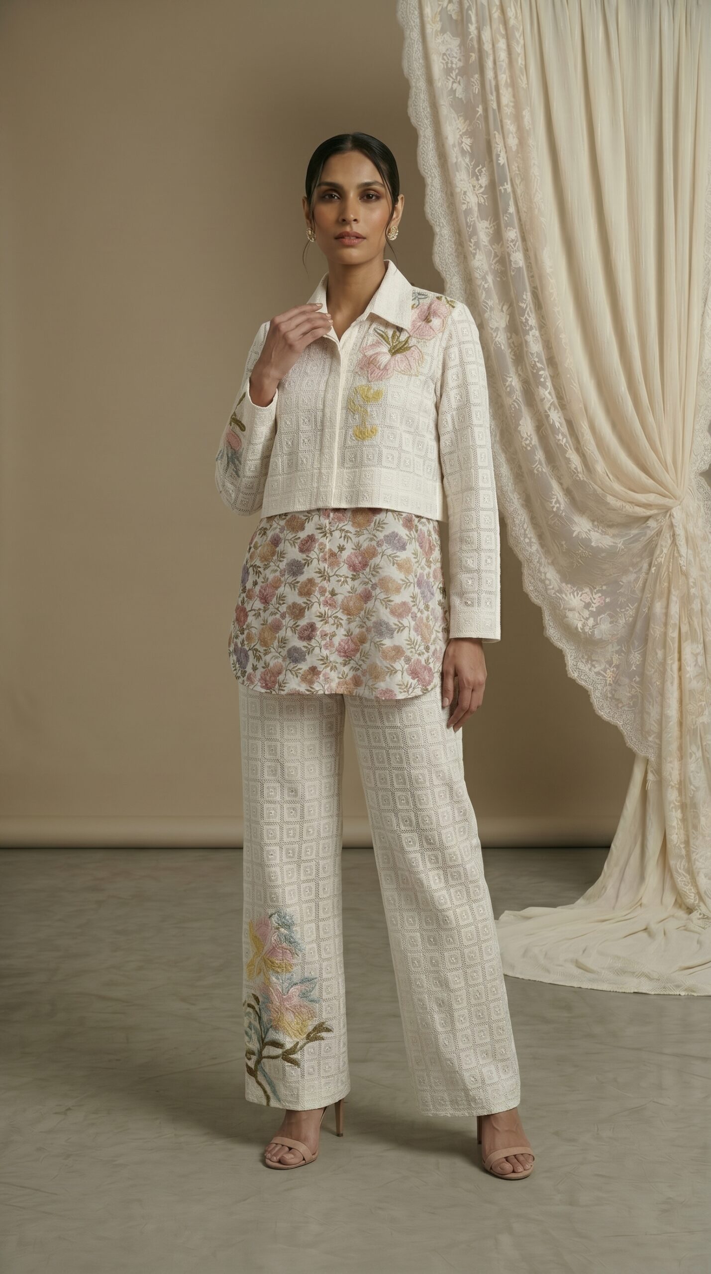 Ivory Floral Layered Luxe Set
