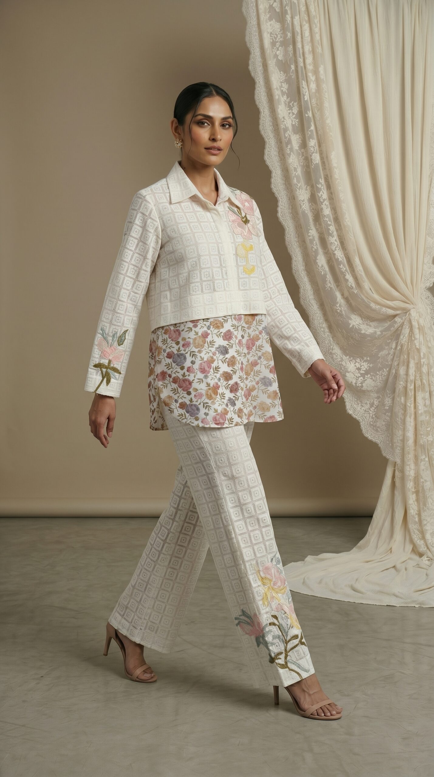 Ivory Floral Layered Luxe Set - Image 2